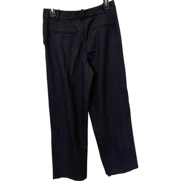 Zara Womens Dress Pants Size S Navy Blue Straight Leg Pinstripe 2330/530 NWT - Picture 3 of 10